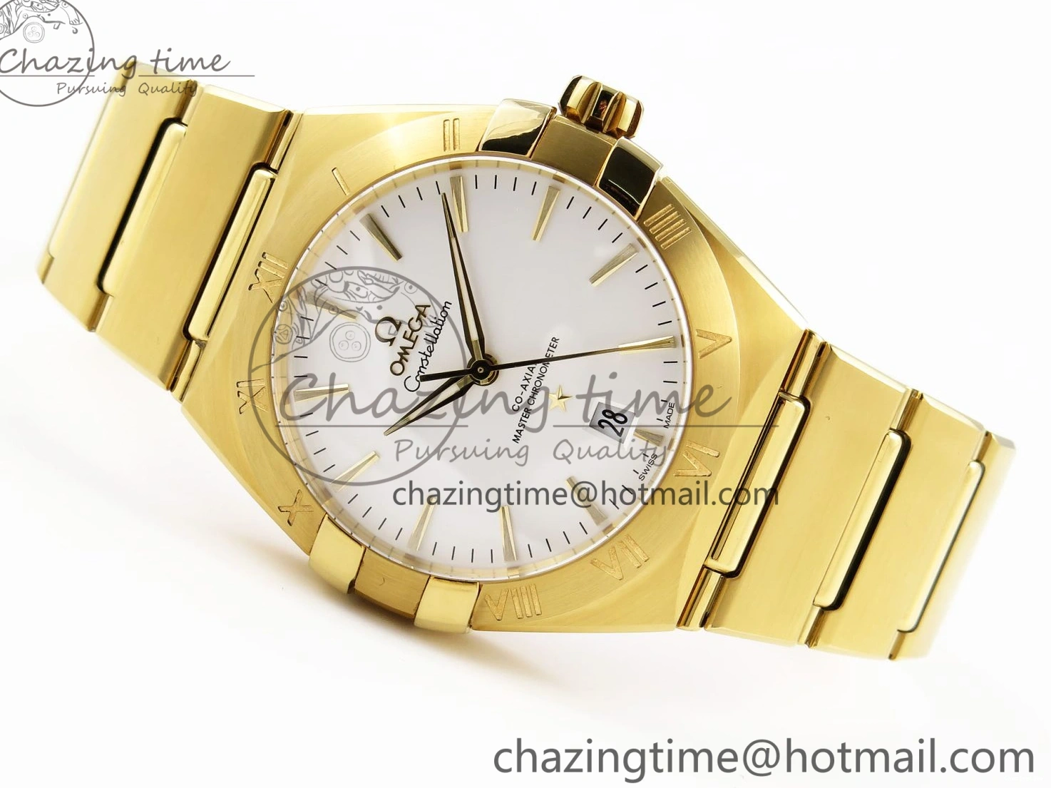 0303 Constellation 39mm YG ASWF 1:1 Best Edition White Dial on YG Bracelet A Casual 7780